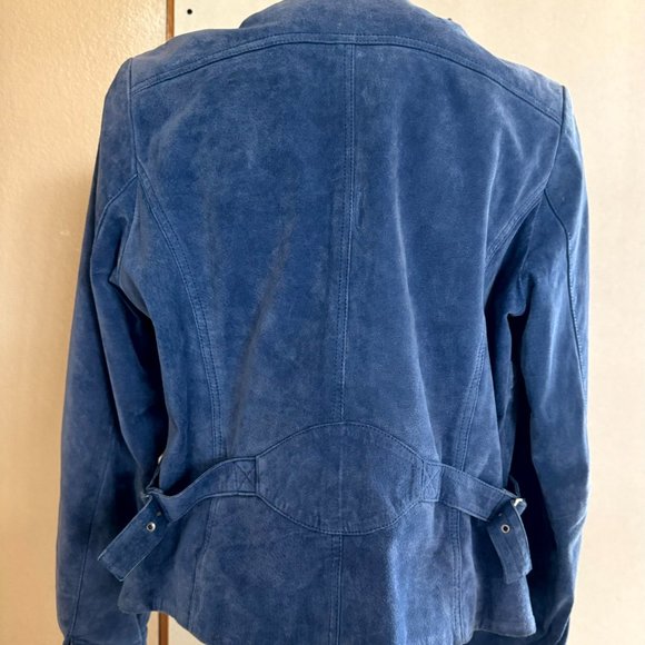 Blue suede leather jacket - Picture 8 of 8